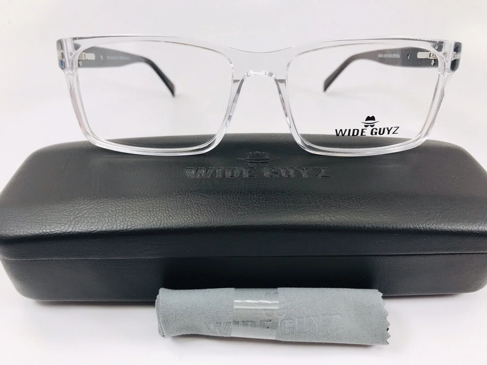 New Wide Guyz Crystal & Black BIG AL Eyeglasses 58mm for The Stylish Large Man 2