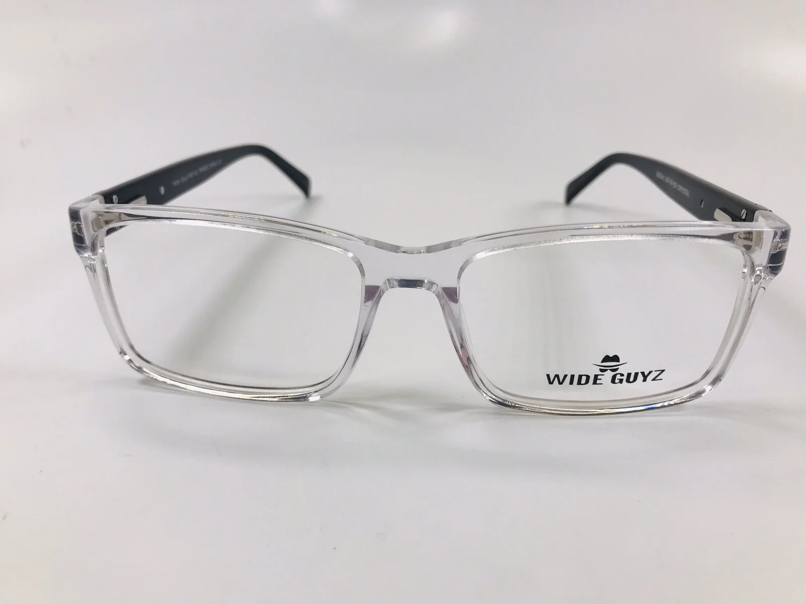 New Wide Guyz Crystal & Black BIG AL Eyeglasses 58mm for The Stylish Large Man 3