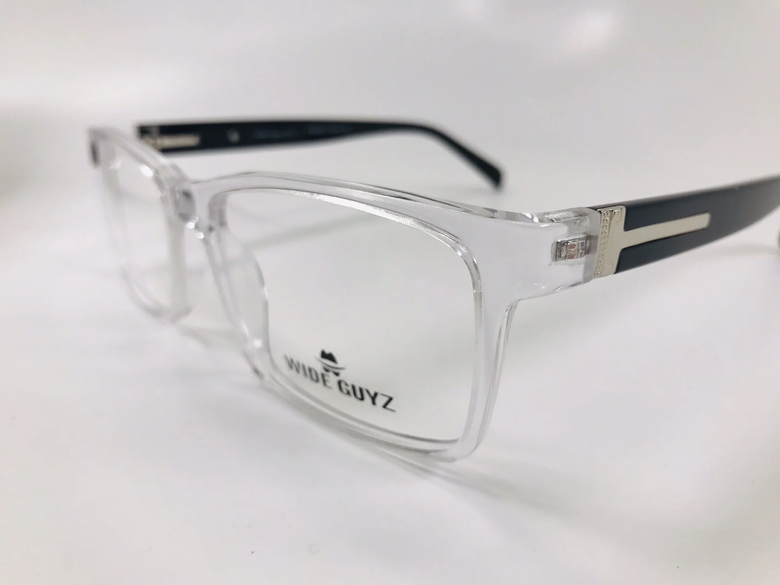 New Wide Guyz Crystal & Black BIG AL Eyeglasses 58mm for The Stylish Large Man 4