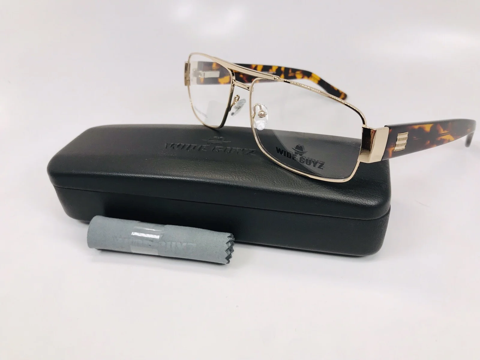 New Wide Guyz Gold & Havana SHANK Eyeglasses 60mm for The Stylish Large Man
