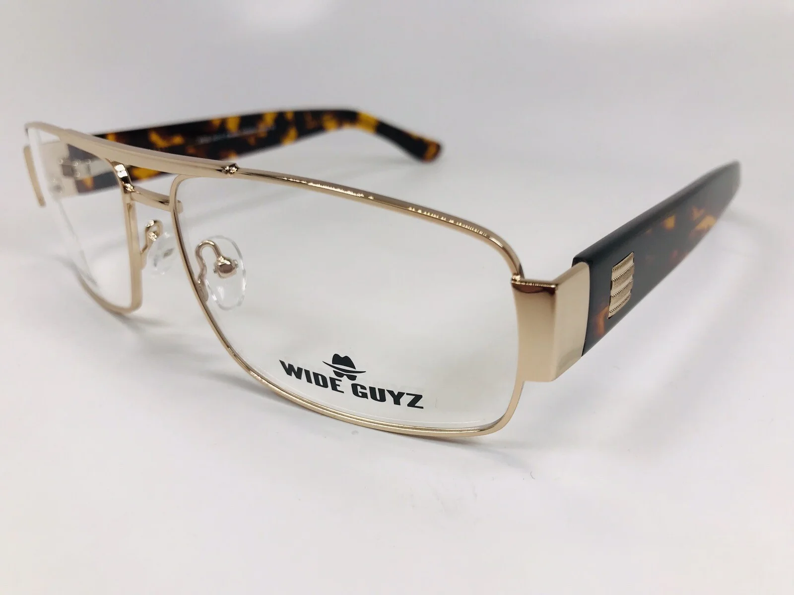 New Wide Guyz Gold & Havana SHANK Eyeglasses 60mm for The Stylish Large Man 4