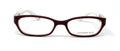 New Womens ALEXANDER DAAS Compression Maroon White RXable Petite Eyeglasses 47mm 2