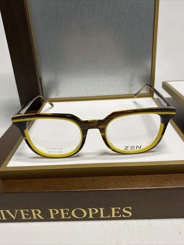 New ZEN Eyeglasses 220222 Roser C01 Brown/yellow 49-21-140 Full Rim Frame