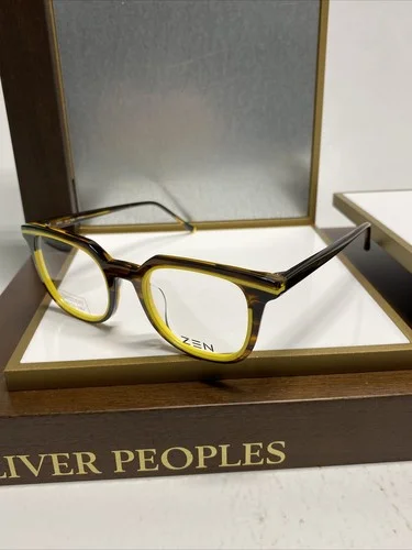 New ZEN Eyeglasses 220222 Roser C01 Brown/yellow 49-21-140 Full Rim Frame 4
