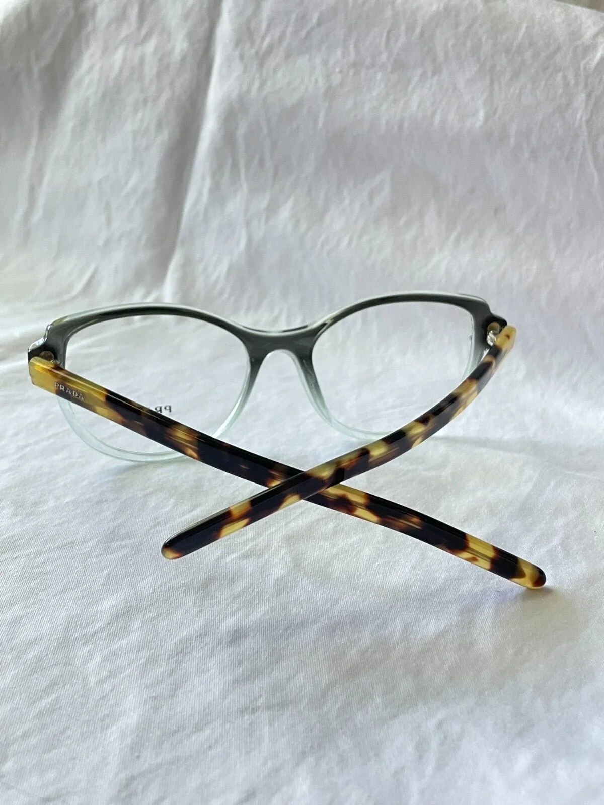 NEW PRADA Gradient Green Womens Eyeglasses with Translucent Frames and Tortoise 3