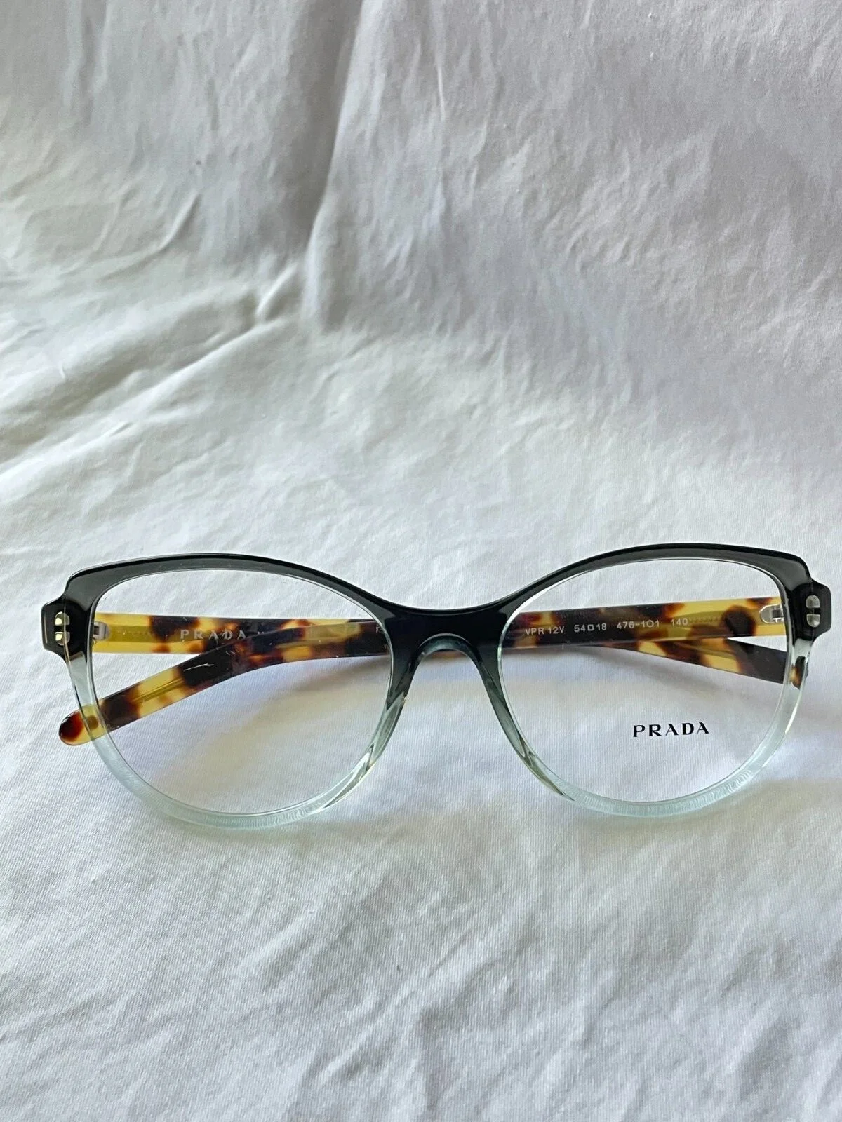 NEW PRADA Gradient Green Womens Eyeglasses with Translucent Frames and Tortoise 4