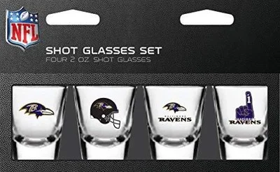 NFL Baltimore Ravens Shot Glass Set4 Pack Shot Glass Set, T One Size (Pack of 4) 3