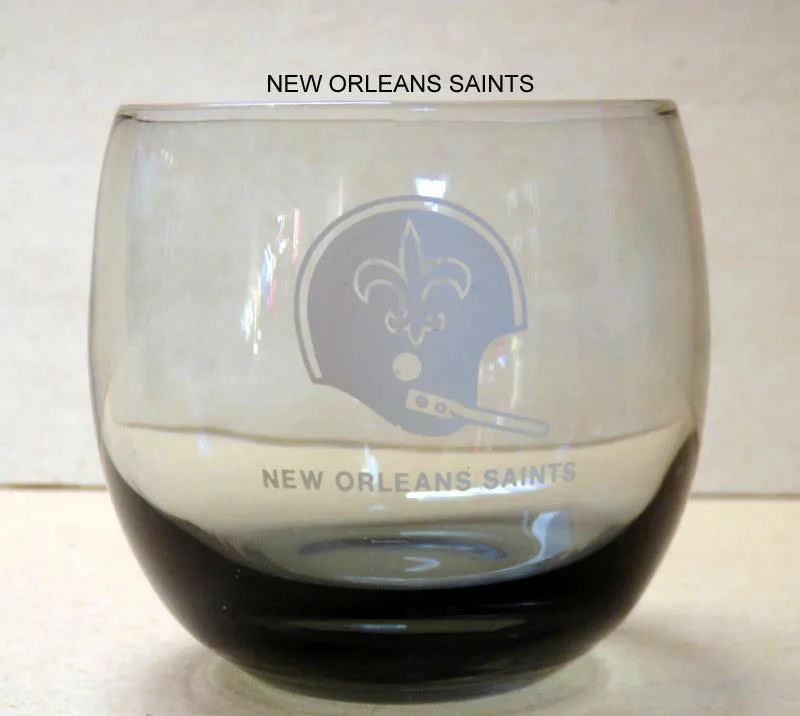 NFL Football Vintage Round Smokey Lowball Glasses Tumblers 2