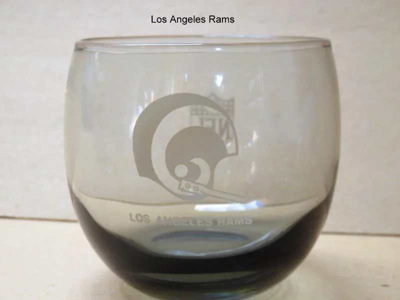 NFL Football Vintage Round Smokey Lowball Glasses Tumblers 3