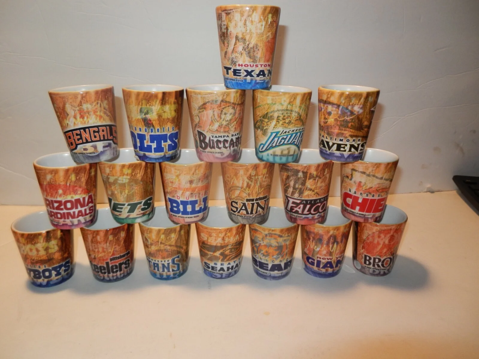 NFL SHOT GLASSES TYPE 1 STYLE
