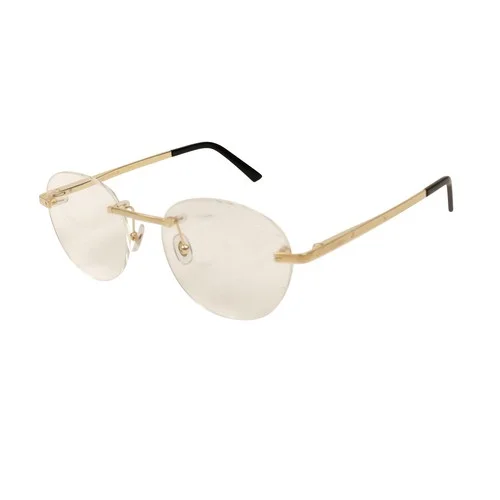 NIB CARTIER Gold CT0109O-001 Round Rimless Eyeglasses Size OS