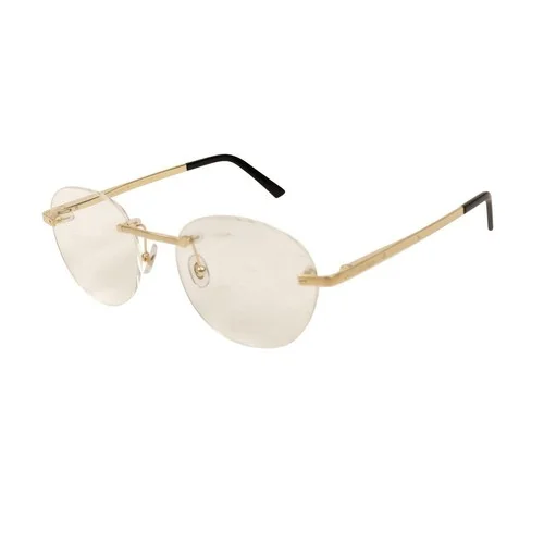 NIB CARTIER Gold CT0109O-001 Round Rimless Eyeglasses Size OS 4