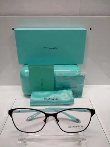 NIB Tiffany & Co. 1072 6007 Black Metal Silver Heart Logo Eyeglasses 51mm
