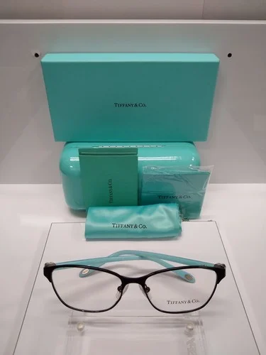 NIB Tiffany & Co. 1072 6007 Black Metal Silver Heart Logo Eyeglasses 51mm 2