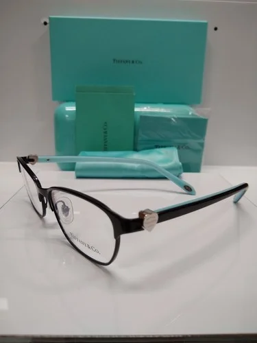 NIB Tiffany & Co. 1072 6007 Black Metal Silver Heart Logo Eyeglasses 51mm 3