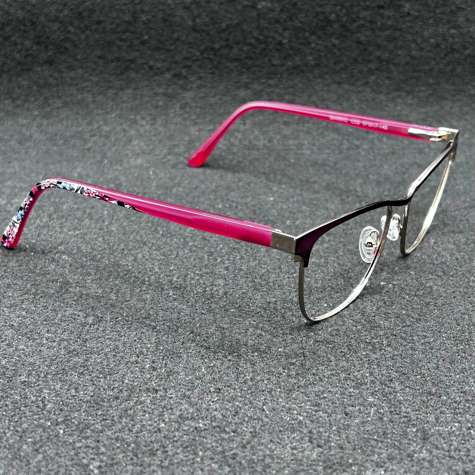 Nicole Miller Biarritz C02 Eyeglasses **FRAME ONLY** Gold & Mauve 57-17-145 EUC 3