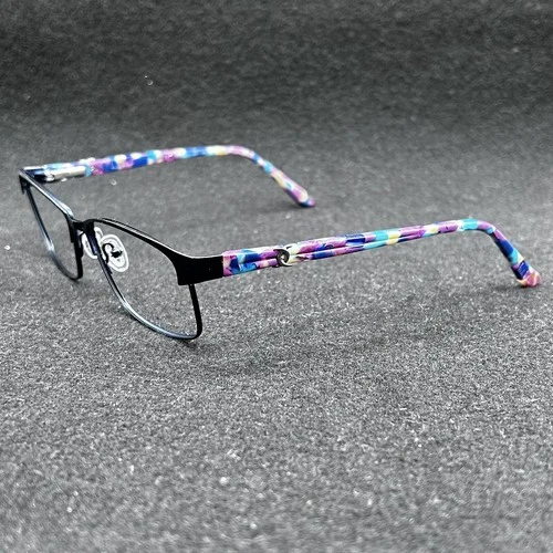 Nicole Miller Carman C05 Eyeglasses Frame Navy Mottled Flex Ti 57-16-140 Used 2
