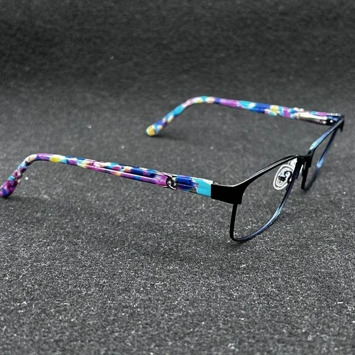 Nicole Miller Carman C05 Eyeglasses Frame Navy Mottled Flex Ti 57-16-140 Used 4