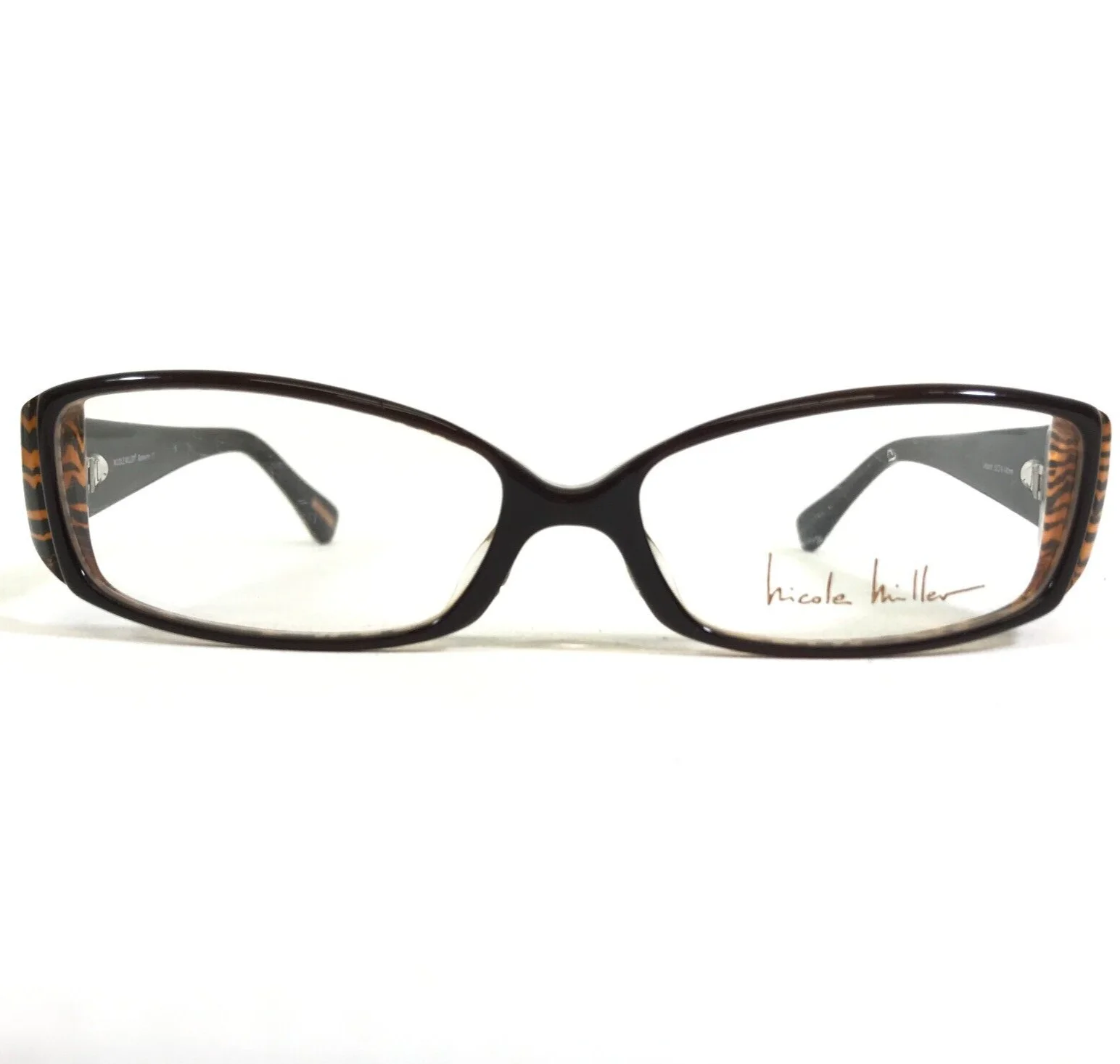 Nicole Miller Eyeglasses Frames Glamazon Leopard Brown Tiger Print 53-15-140 2