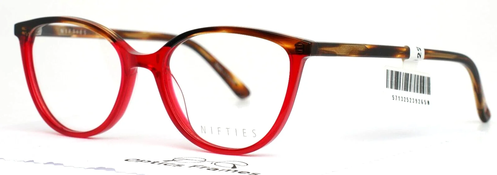 NIFTIES NI9499 4045 Red Gradient Transparent Womens Cat Eye Eyeglasses 49-16-140