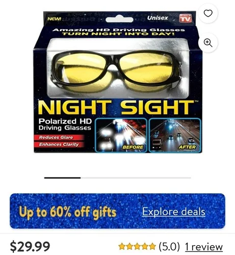 Night Sight Driving Glasses HD Sunglasses Polarized Anti Glare Night Vision LN
