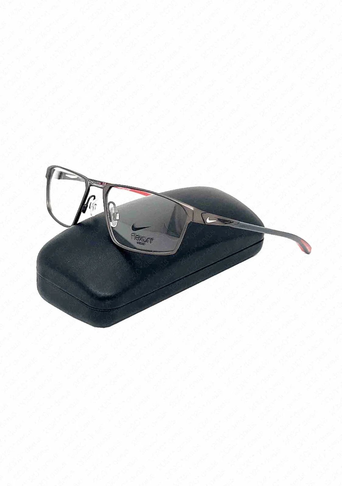 NIKE 4310 073 55mm Satin Gunmetal University Red w/Demo Eyeglasses 55-17-140 2