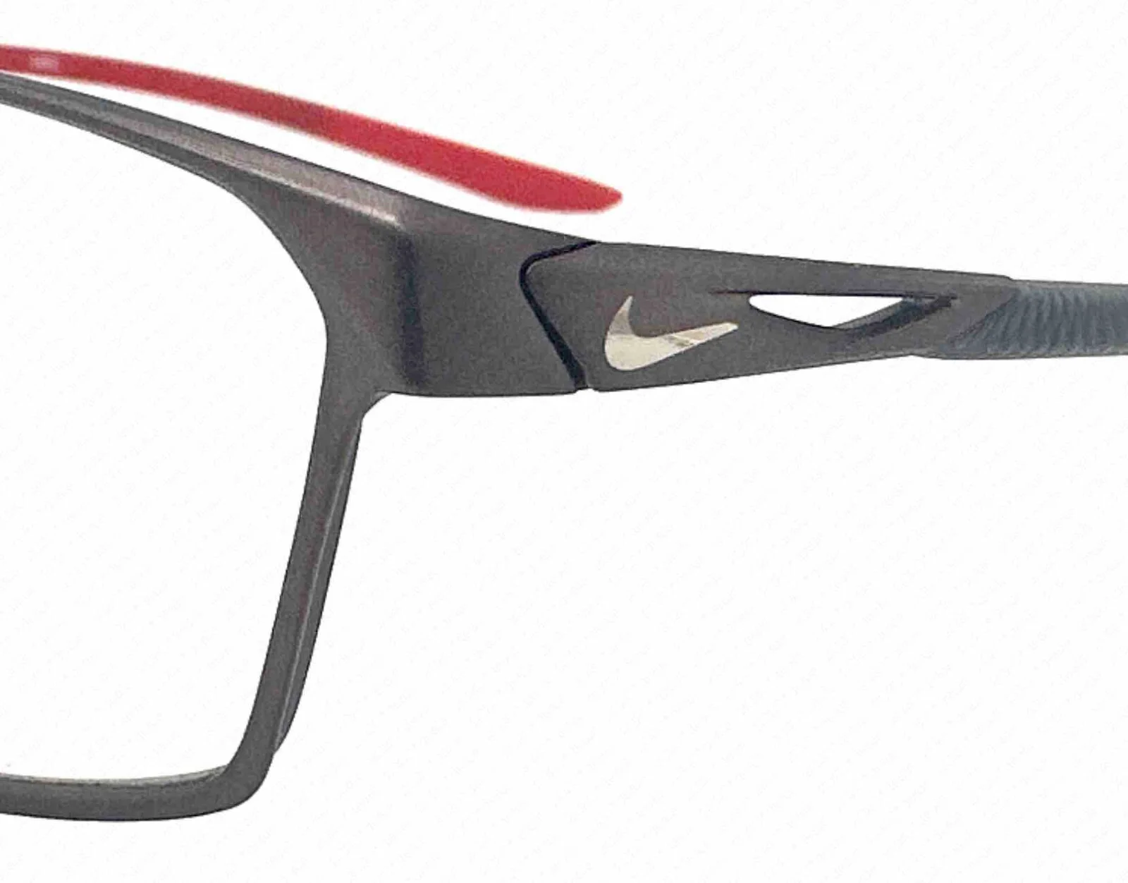 NIKE 4310 073 55mm Satin Gunmetal University Red w/Demo Eyeglasses 55-17-140 4