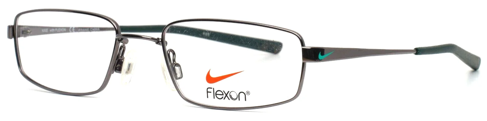 NIKE 4632 033 Gunmetal Tropical Teal Boys Kids Rectangle Eyeglasses 47-17-130