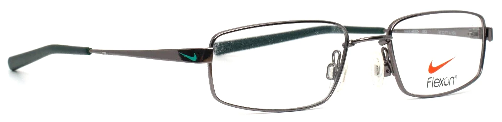 NIKE 4632 033 Gunmetal Tropical Teal Boys Kids Rectangle Eyeglasses 47-17-130 3