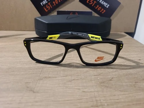 Nike 5537 001 Kids Black Volt Boys/Girls Eyeglasses Full Rim Frames 47-16-130 2