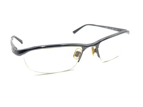 Nike 6037 001 Titanium Black Half Rim Eyeglasses Frames 53-17 135 Designer Sport