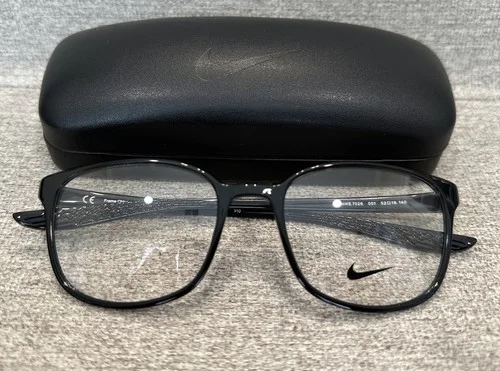 NIKE 7026 Frame 001 Black Eyewear 52-18-140 Sporty Glasses Eye Wear Optical