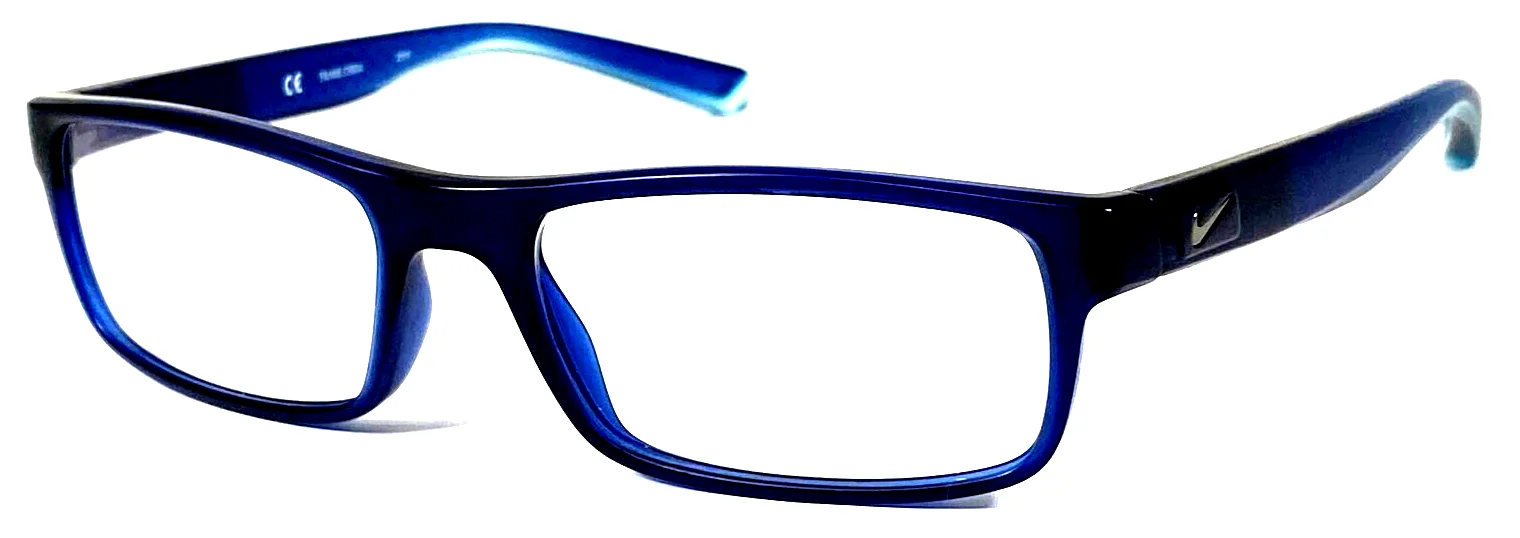 NIKE 7090 411 Navy Blue Translucent Matte Eyeglasses Frame 53-17-140