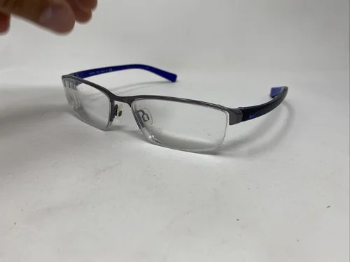NIKE 8098 078 GUNMETAL BLACK BLUE 56/16-140 HALF RIMLESS EYEGLASSES O03 3