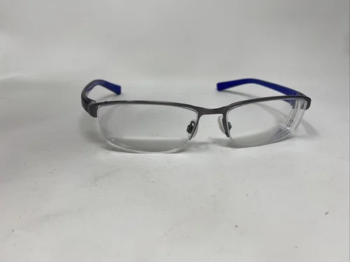 NIKE 8098 078 GUNMETAL BLACK BLUE 56/16-140 HALF RIMLESS EYEGLASSES O03 4
