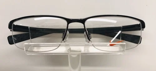 Nike 8098 Eyeglass Frame #010 Black/White 56mm Authentic with Case/Cloth