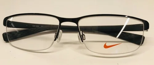 Nike 8098 Eyeglass Frame #010 Black/White 56mm Authentic with Case/Cloth 3