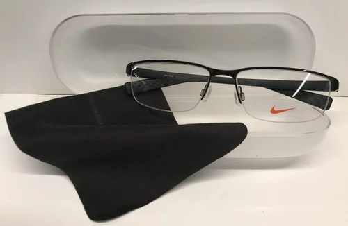 Nike 8098 Eyeglass Frame #010 Black/White 56mm Authentic with Case/Cloth 4
