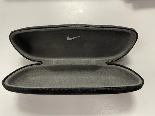 Nike Black Metal Snap Closure Sunglasses Eyeglass Case w/ Silver Swoosh 2