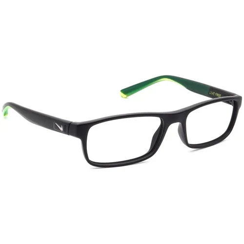Nike Eyeglasses 7090 010 Live Free Black & Green Rectangular Frame 53[]17 140