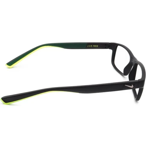Nike Eyeglasses 7090 010 Live Free Black & Green Rectangular Frame 53[]17 140 4