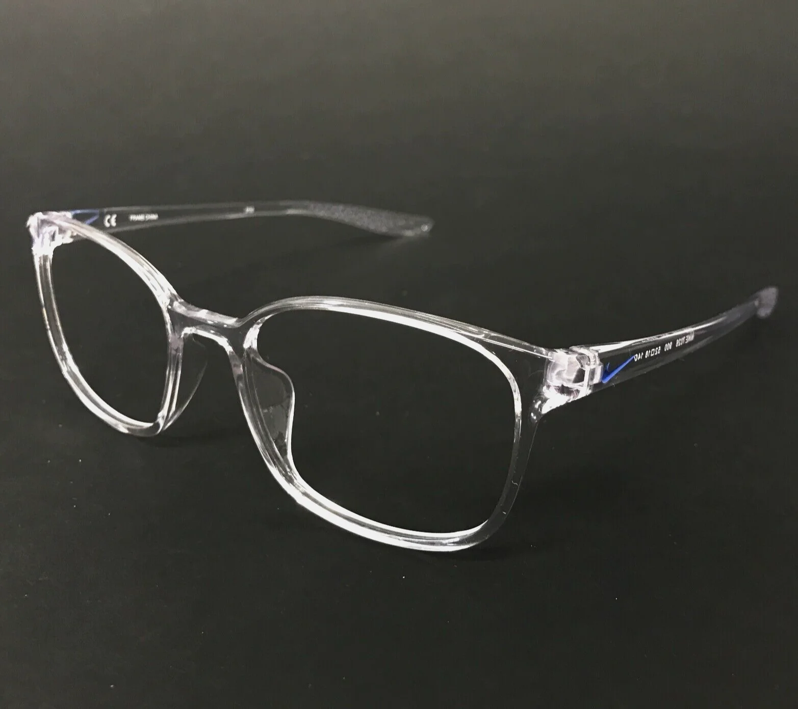 Nike Eyeglasses Frames 7026 900 Crystal Clear Square Full Rim 52-18-140