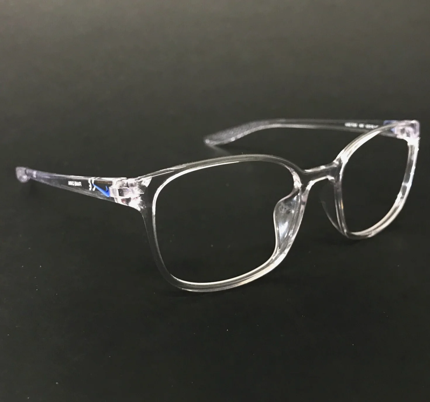 Nike Eyeglasses Frames 7026 900 Crystal Clear Square Full Rim 52-18-140 3