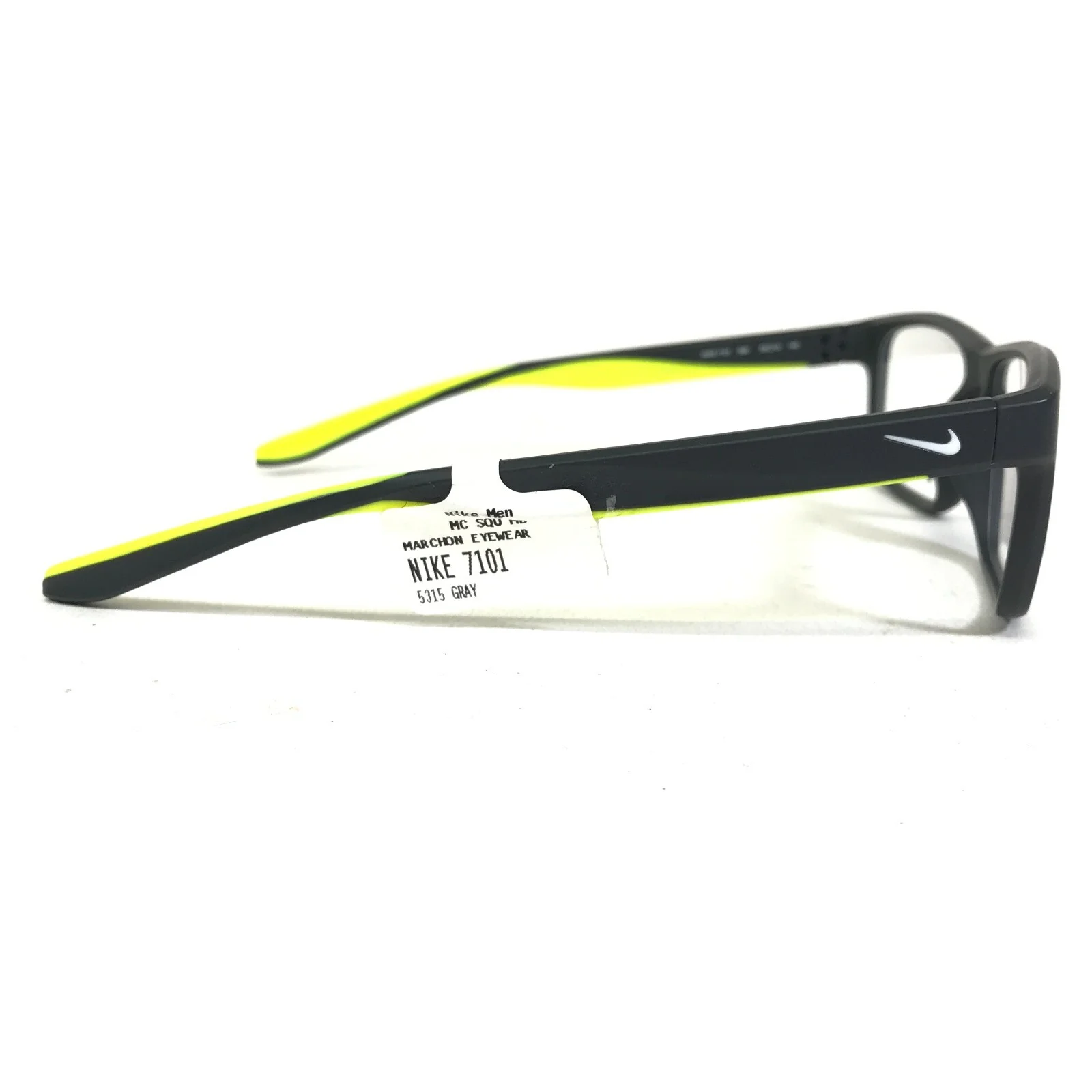 Nike Eyeglasses Frames 7101 060 Matte Black Neon Yellow Square 53-15-140 4