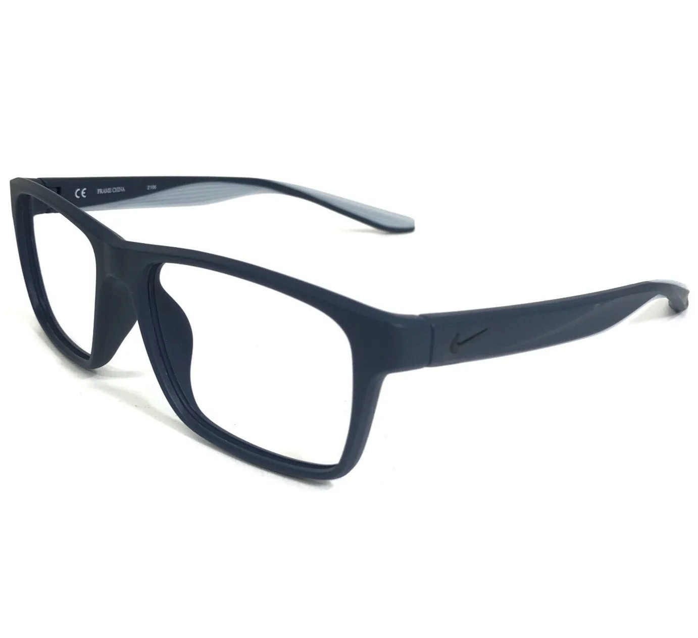 Nike Eyeglasses Frames 7101 400 Matte Grey Blue Square Full Rim 53-15-140