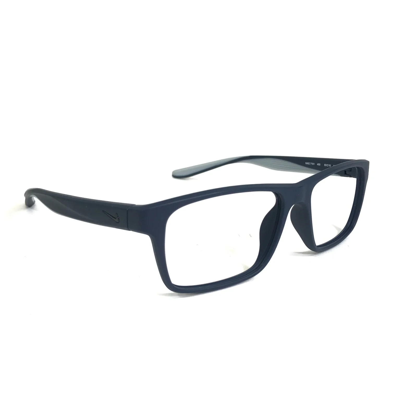 Nike Eyeglasses Frames 7101 400 Matte Grey Blue Square Full Rim 53-15-140 3