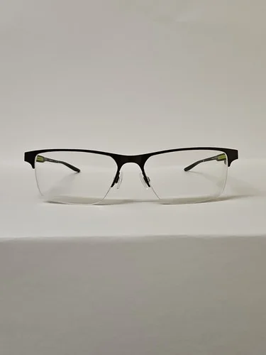 Nike Eyeglasses Frames 8045 076 Gunmetal Gray Green Half Rim 57-17-140