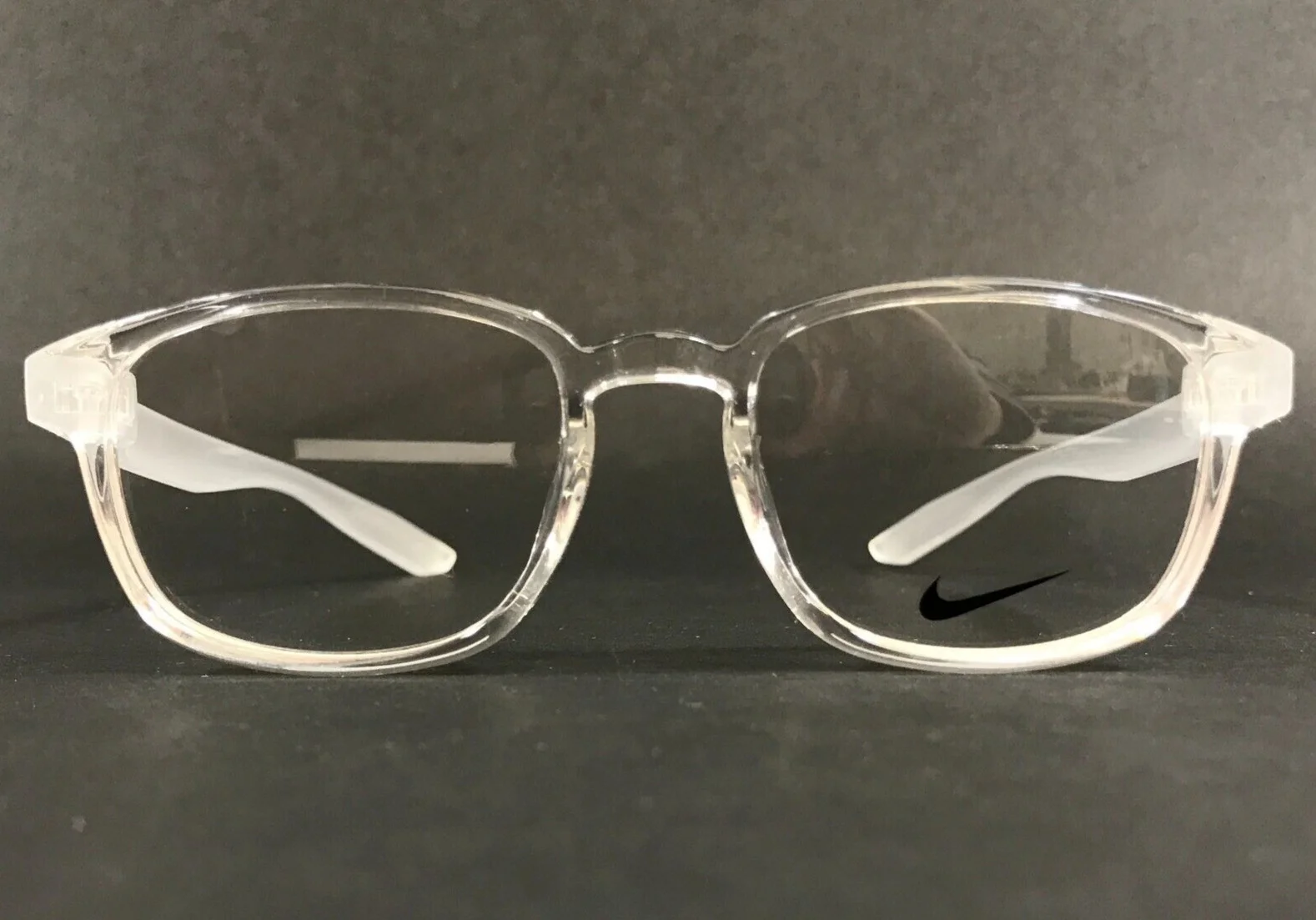 Nike Kids Eyeglasses Frames 5005 006 Black Matte Clear Red Rectangular 46-16-125 3