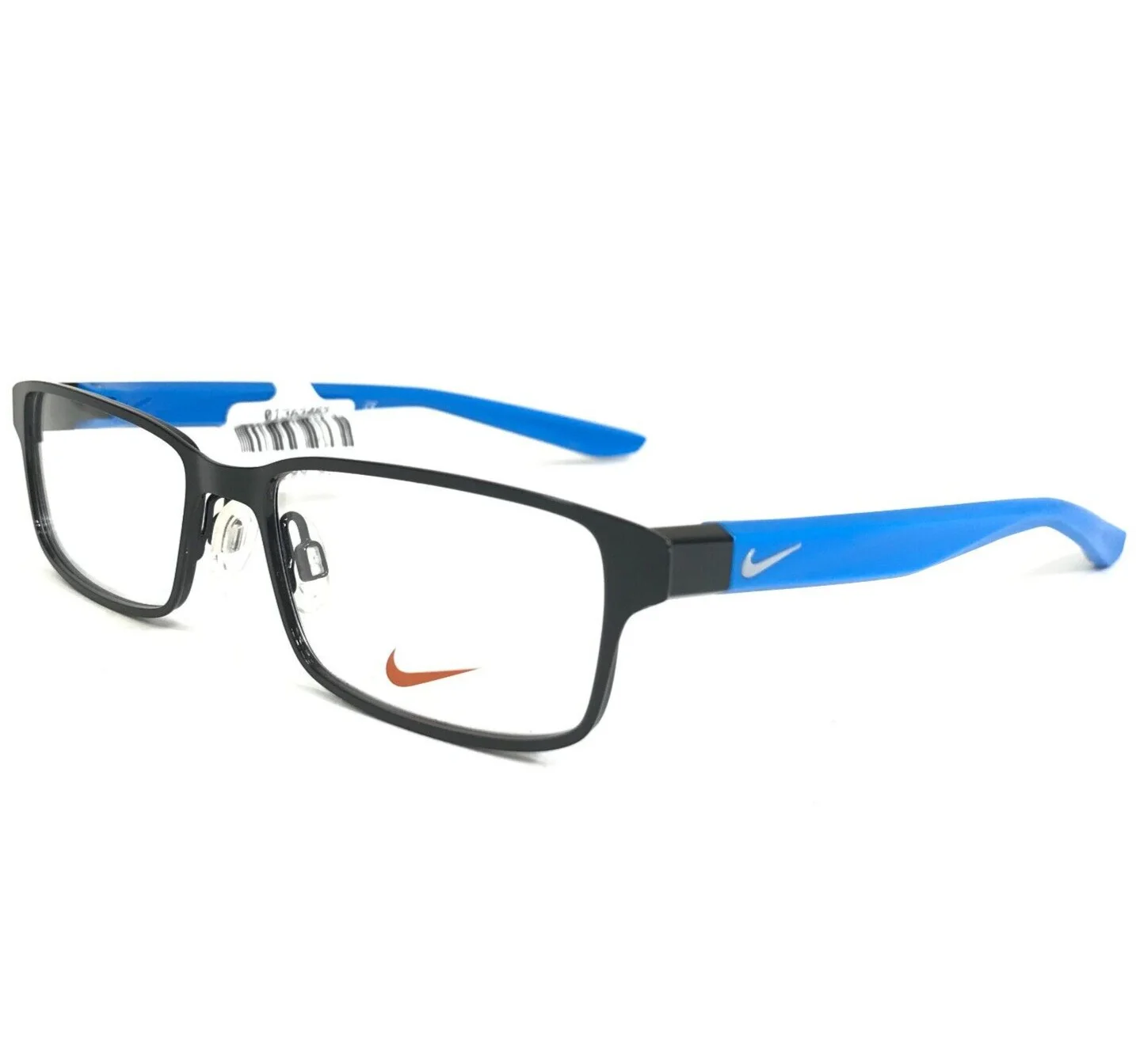 Nike Kids Eyeglasses Frames 5576 002 Black Blue Rectangular Full Rim 51-16-135