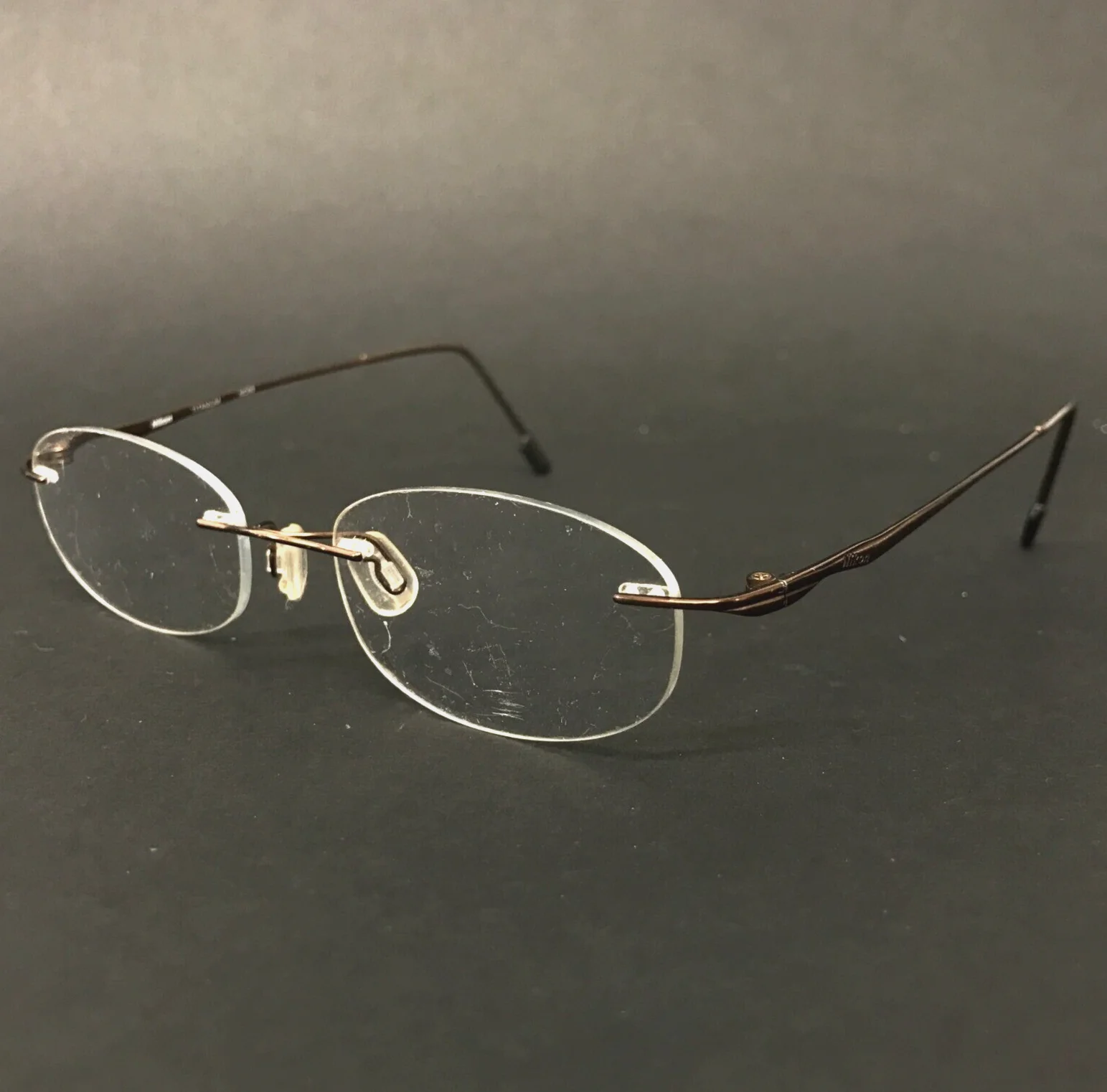 Nikon Eyeglasses Frames NC09 0809 Brown Rectangular Rimless 50-18-140